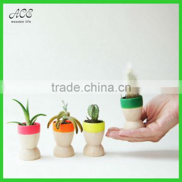 Mini wooden pot Wooden potted Wooden planter