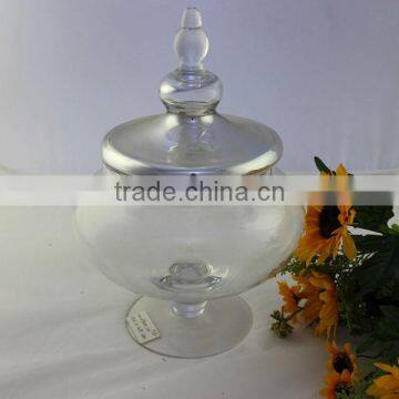 Handmade Clear Glass Vase With Cover