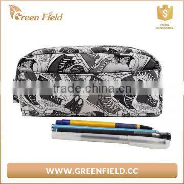 New design pencil pouch luxury PU leather pencil case bag