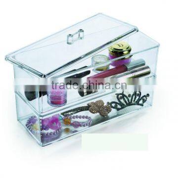 Plastic cosmetic organizer,acrylic make up organizer, clear cube makeup organizer