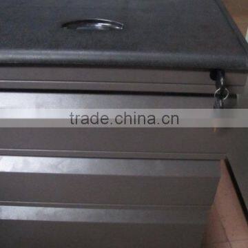 3 Drawers Metal Movable Cabinet Steel Mobile Pedestal With Plastic Top photo-2