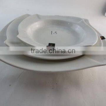 Wholesale White Porcelain Dinner Soup Plate Set Rhombus-Shaped photo-2