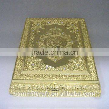 Electroplate oem iron art Quran box islamic wedding favors