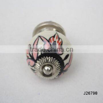 Hand painted leaf patterns ceramic Knob available in other colour and patterns