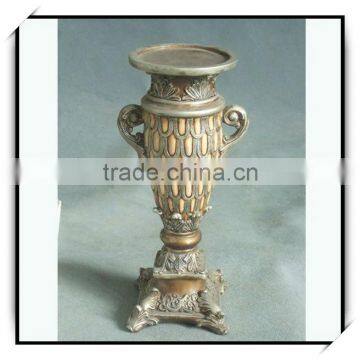 10 Inches stemmed resin bronze elegant candle holders