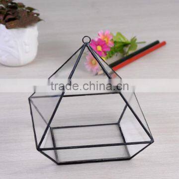 Hanging Clear Glass Prism Air Plant Terrarium / Tabletop Succulent Plants Holder Home Decor Flower Pots