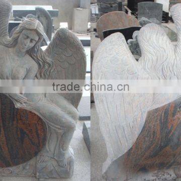 Cheap Price Wholesale Angel Carving Indian Granite Monuments