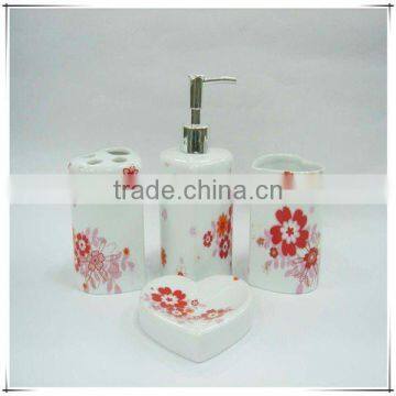 4pcs heart shape bathroom set ceramic