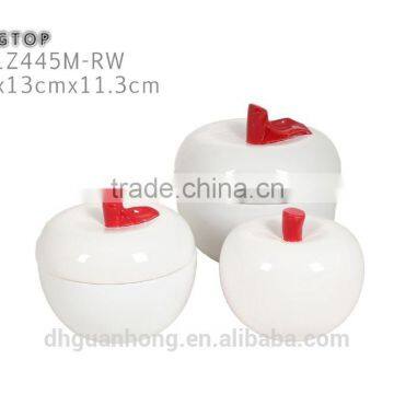 Nice Ceramic Jars White Apple Shape Candy Jar