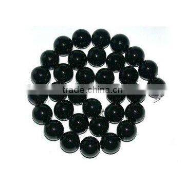 round 12mm loose black onyx strand