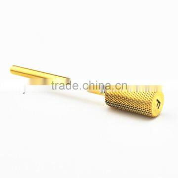 Type Fine Total Length 40MM Shank Diameter Barrel Ball Golden Carbide Burr for Nail HUAXING JIANGYIN