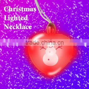 Christmas Heart Necklace with Light