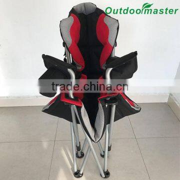 Patio Deluxe Steel Adjustable Red Padded Beach Folding Chair photo-6