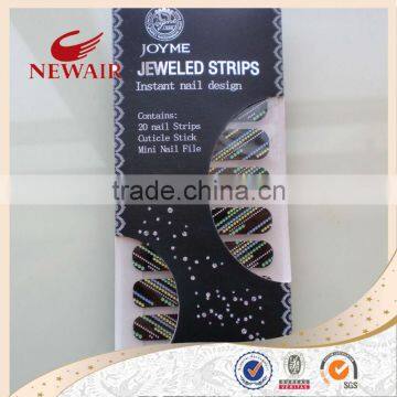 Newest Nail Art Jeweled Strips Shiny Crystal Wraps Decals Nail Foils Patch Tip Tips + 1 nail file + 1 manicure stick