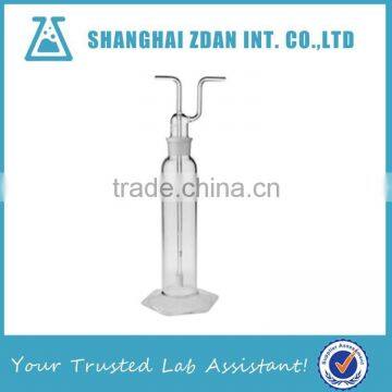 High Borosilicate Glass Gas Washing Bottle, Straight / Porous Type