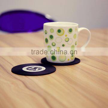 Custom logo fashionable silicone table protector coasters