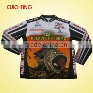 wholesale heat transfer/silk screen print polyester/cotton custom design fishing jerseys DYF-071