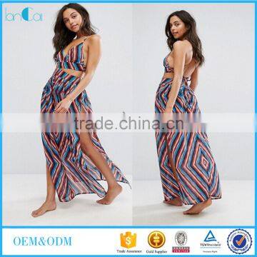 Fashionable Boohoo Maxi Beach Dress Set Crop top set