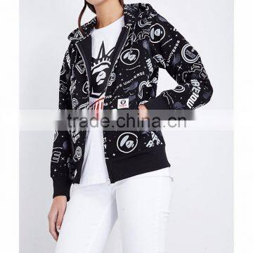 Wholesale Women Branded Drawstring Long Sleeves Branded Tabs Cuffs Elastic Ribbed Trims Jersey Hoody(DQE0179T)