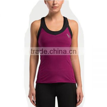 wholesale gym yoga wear racerback women tank top with zipped pockets