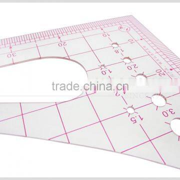 Kearing Brand 1.2mm Thickness Sandwich Line Printing 1/4 Sized Garment Scale Ruler #8514 photo-3