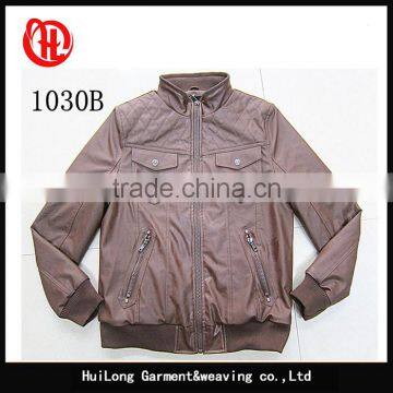 Simple Design Stock Mens pu Leather Coat Jacket photo-2
