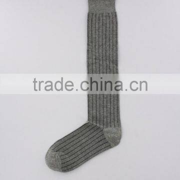 Autumn Winter Combed Cotton Knee High Grey Socks photo-3