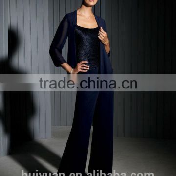 new designer long sleeve formal mother of the bride chiffon pant suits