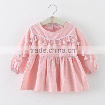 Baby Clothes wholesale Hot sale chiffon cheap 2017 clothing Children's Boutique long sleeve pink summer girl princess girl dress