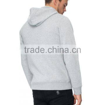 Men's Cheap Plain Grey 100 Polyester Hooded Sweatshirt photo-3
