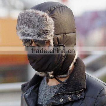 cheap wholesale unisex men ladies fur warm winter thick ski hat with earflap