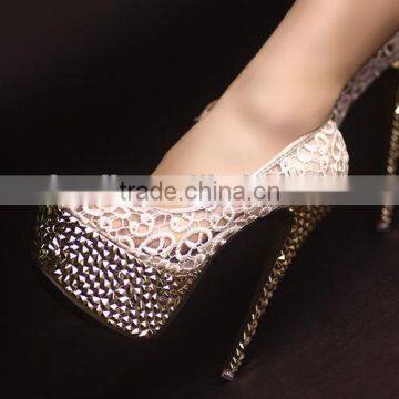 2014 Peep toe lady shoe high heel shoe