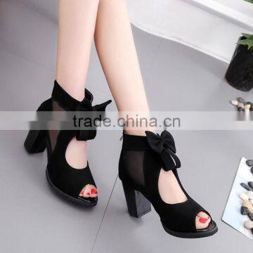 Zm50269b 2017 Spring and Summer New Style Lady Chunky Heels Sandal Bowknot Sandals Shoes Women photo-3