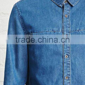 Wholesale Denim Shirts Man Blank Slim Jeans Shirts Custom Your Logo photo-2