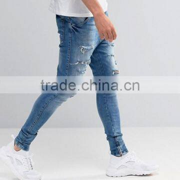 Stretch Skinny Fit Ripped Denim Jeans Pencil Pants Trousers Plus Size photo-4