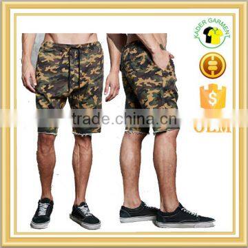 Wholesale mens Drop Crotch Sweat Shorts Mens Casual Camouflage shorts