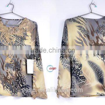 New Fashion Elegant Print & Embroidery Chiffon Ladies' Blouse photo-3
