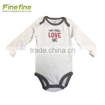 Eco Friendly Cute Model Matching Fabric Baby Rompers