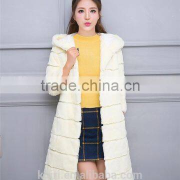 Rex Rabbit Fur Coat With Hood Thick Real Rabbit Fur Coat Winter Jacket for Women Genuine Fur Coat Customize Female Clothing photo-3
