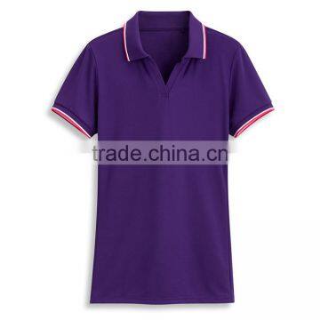 2016 Bulk Cheap Fancy Design Quick Dry Wholesale Women Golf No Button Polo Shirt photo-4