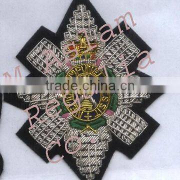 Black Watch Embroidery Badge,Bullion wire Blazer Badges