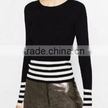 EY0861S European Style Fashion Stripe Pullover Women Sweater photo-2