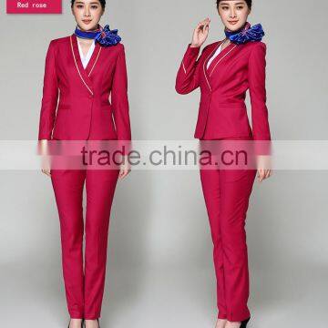 Juqian Custom High Class Factory Price Winter Season Manufacturer China Fashion Colors Airline Stewardess Uniforms Wholesale photo-2
