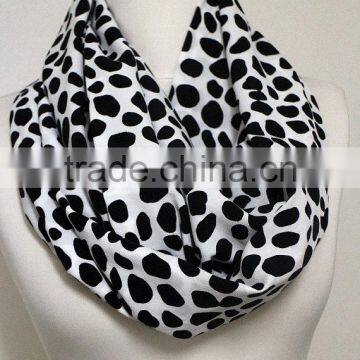 Black on White Polka Dots Infinity Scarf, Circle Scarf, Loop Scarf, Scarves, Spring - Fall - Winter Fashion photo-1
