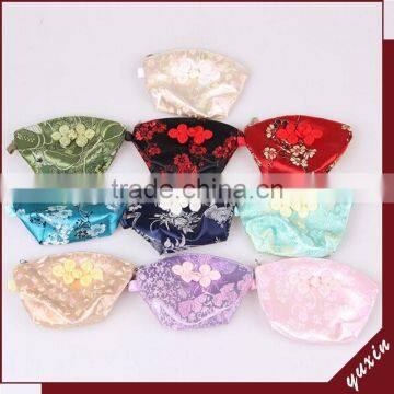 Many colors Chinese Style Brocade Small Beads coin Pouch SH058