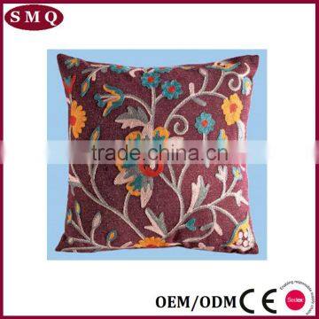 Indian Flower Embroidery Design Linen Cushion Cover Fabric photo-6