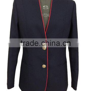 Ladies Mandarin Collar Suit V-neck Uniform