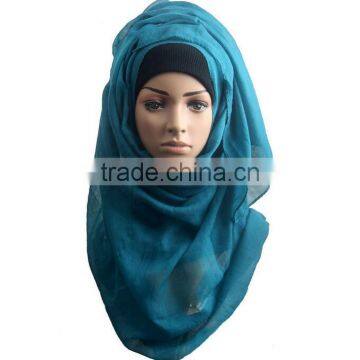 Hot Sale Summer Spring Women Muslim Hijab Scarf Fashion Plain Color Cotton Scarves photo-3
