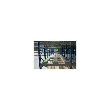 long pipes Powder Coated pallet flow rack , steel gravity flow racking