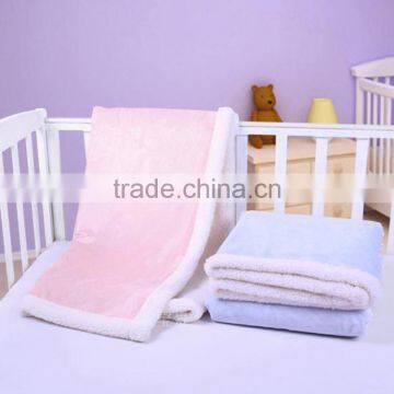 super soft coral fleece/sherpa 2 layers for kids crib baby sherpa throw